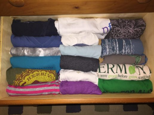 Konmari shirt drawer